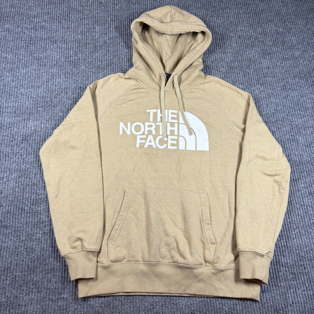 The North Face Hoodie Mens S Tan Half Dome Logo Pullover Sweatshirt‎ Beige S